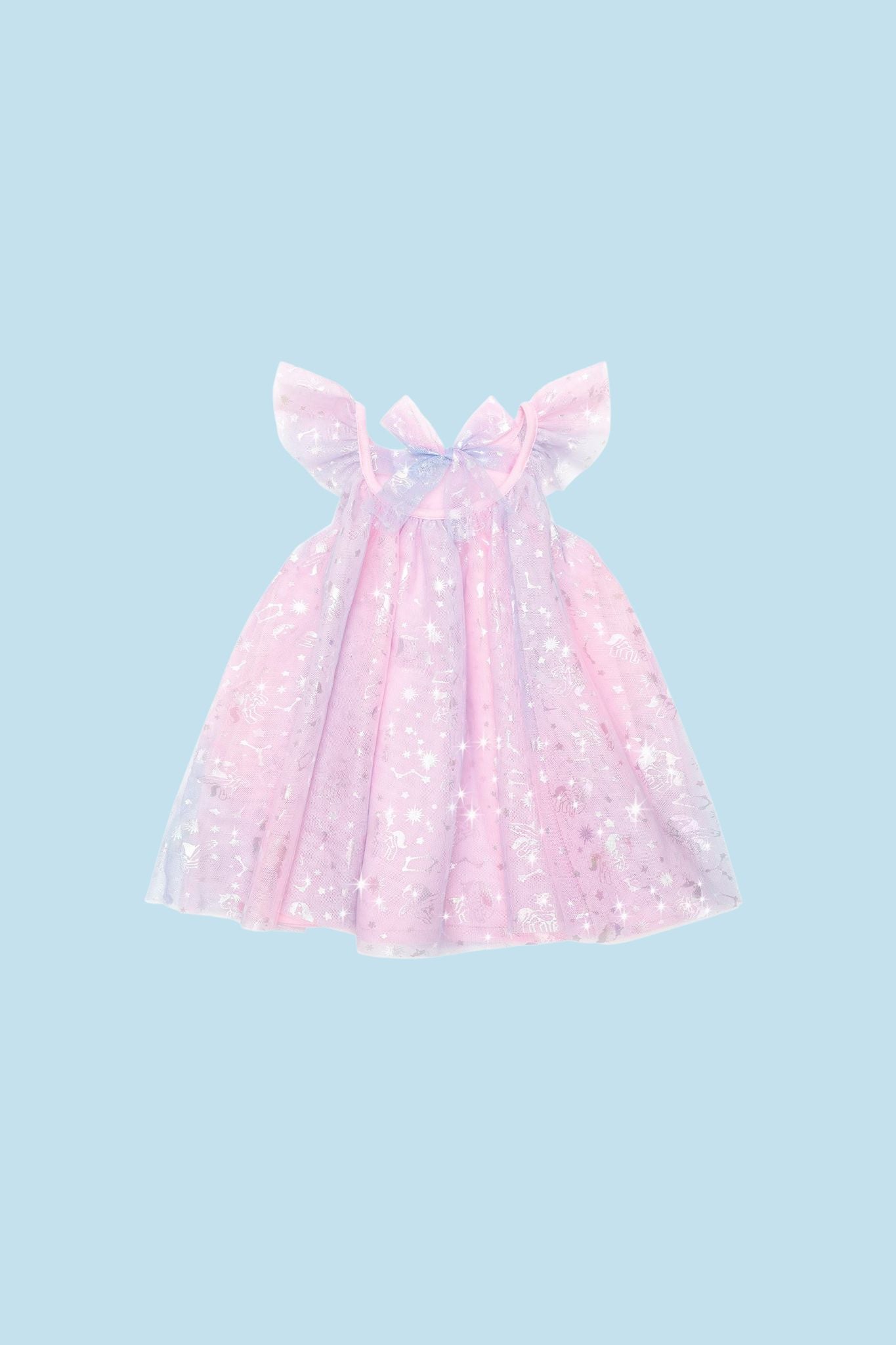 Cosmic Unicorn Frill Tulle Dress for Baby Girls | Whimsical Birthday Party & Photo Shoot Outfit | Toddler Fairy Princess Costume