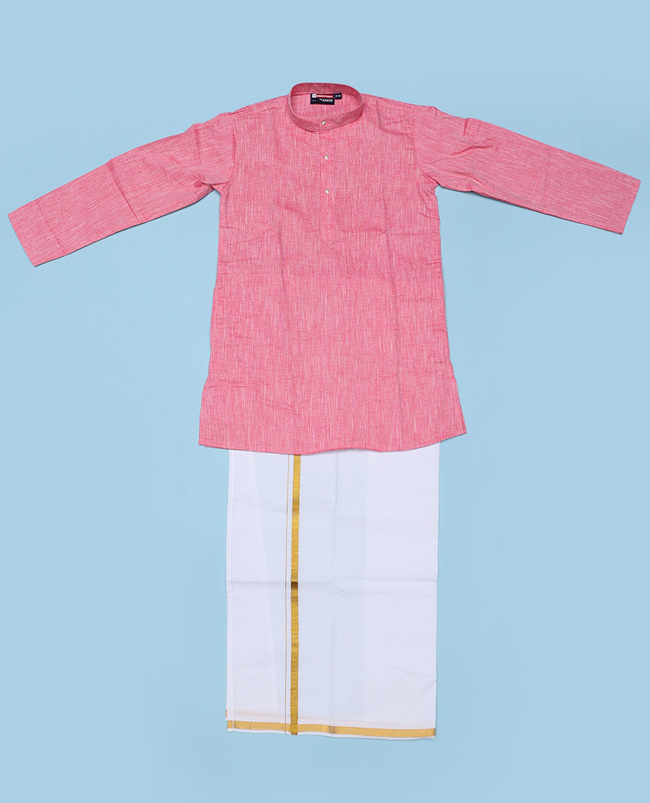 Stylish Blue Cotton Shirt with Contrast Dhoti for Boys - Perfect for Parties, Festivals & Fashion Events