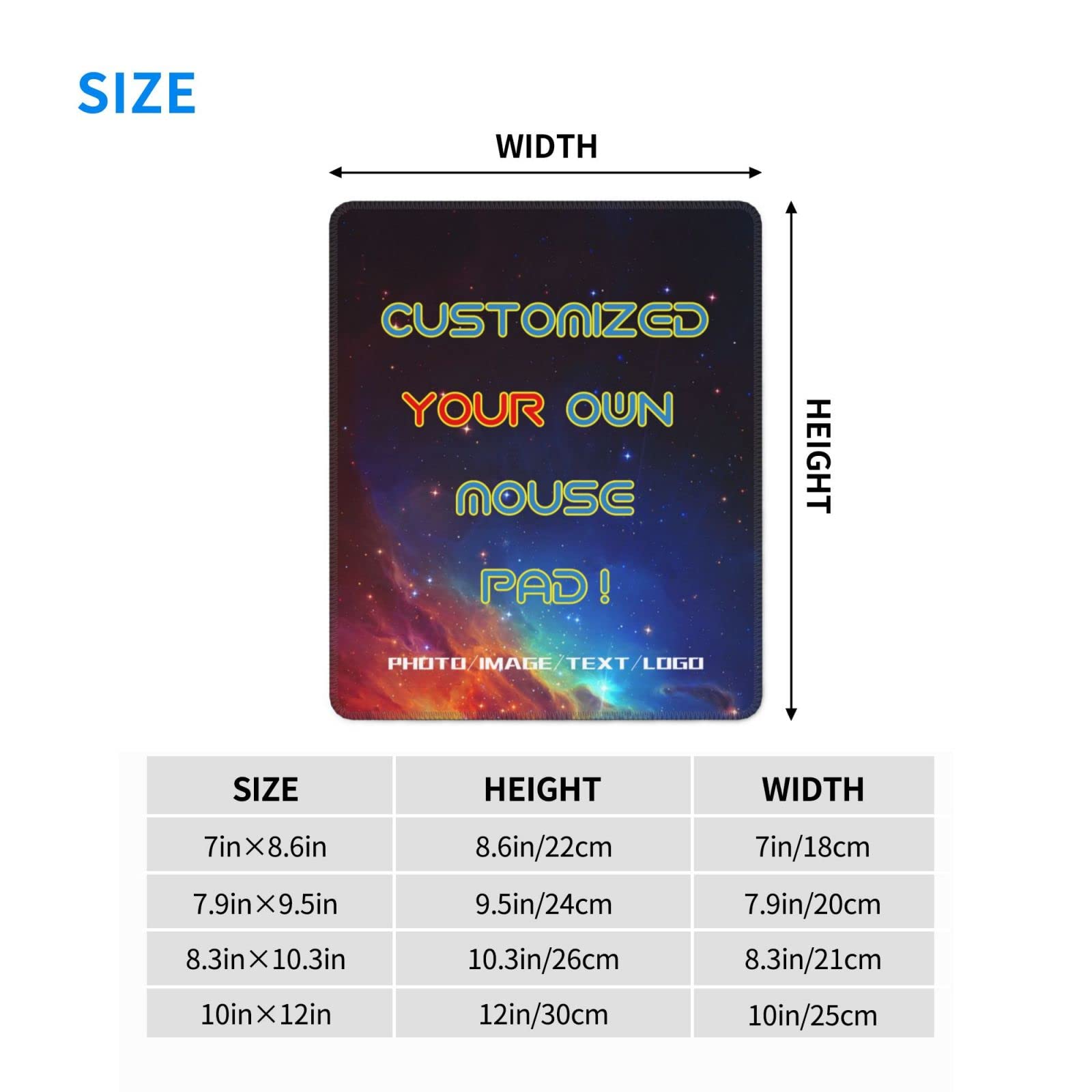 Custom Mouse Pad with Photo/Text/Logo - Personalized Gaming Mousepad for PC & Laptop - Perfect Gift for Gamers, Office Workers & Home Use - Non-Slip Rubber Base & Smooth Surface for Precision Control