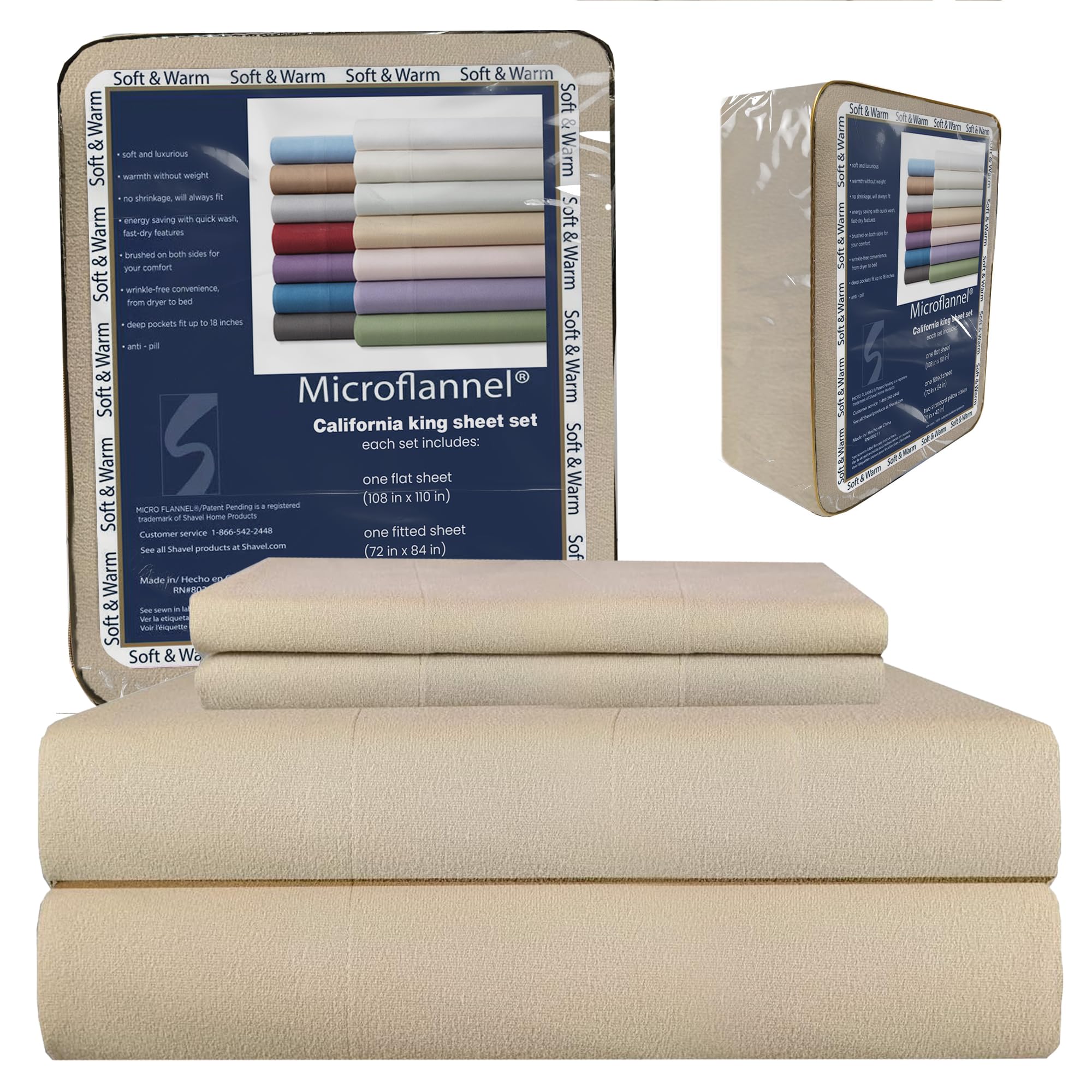 Thermee Micro Flannel California King Sheet Set - 18