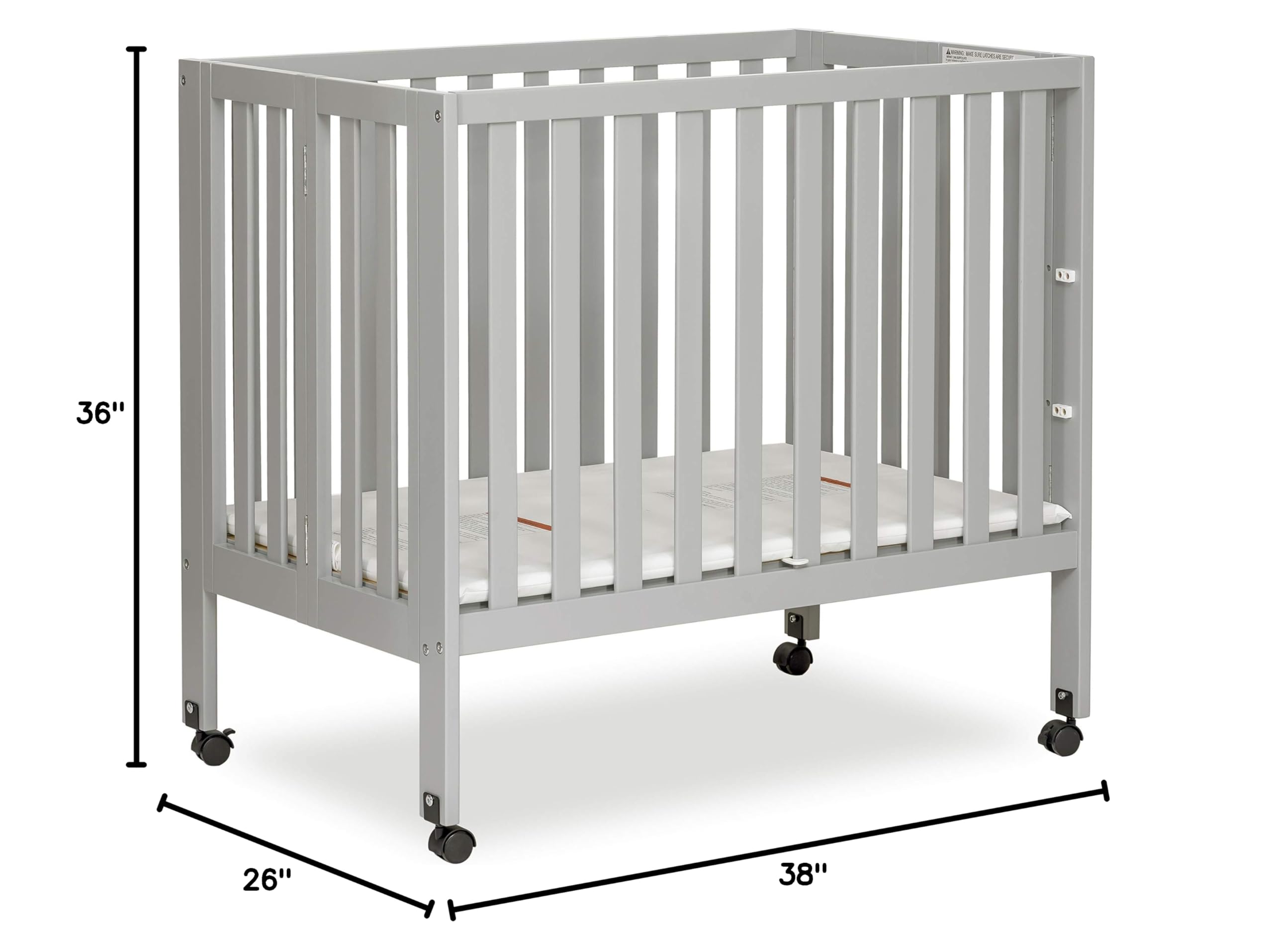 **Dream On Me Jett Lightweight Portable Convertible Crib – 3 Adjustable Mattress Heights, Foldable Travel Crib with 1.5” Mattress Pad – Perfect for Nursery, Travel & Small Spaces**