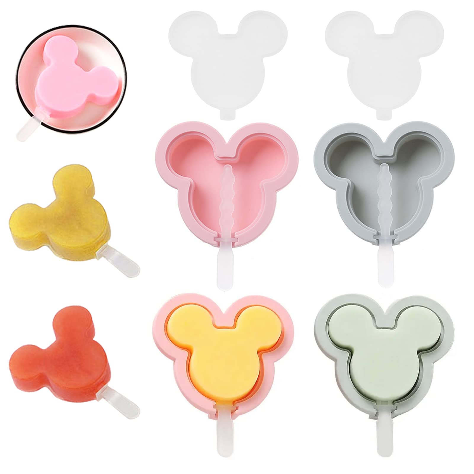 4Pcs Silicone Popsicle Molds with Lids & Reusable Sticks - BPA-Free Ice Pop Makers for Homemade Frozen Treats, Cakesicles, and DIY Desserts - Perfect for Kids, Baby, and Family Summer Fun