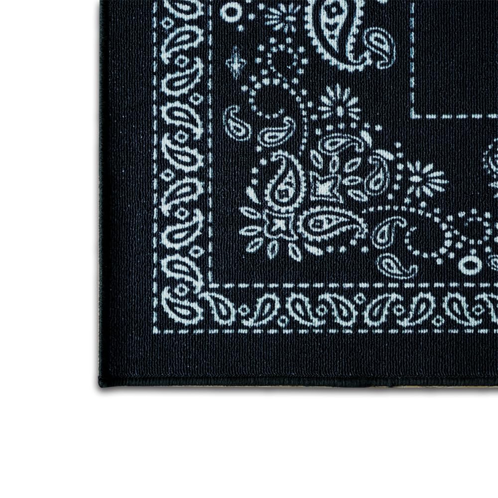 Aucuda 6x6.6ft Large Paisley Drum Rug - Non-Slip Woven Drum Mat for Electric Drum Sets - Perfect for Home Studio, Apartment & Outdoor Use - Soundproof & Crease-Free Drum Carpet Accessory