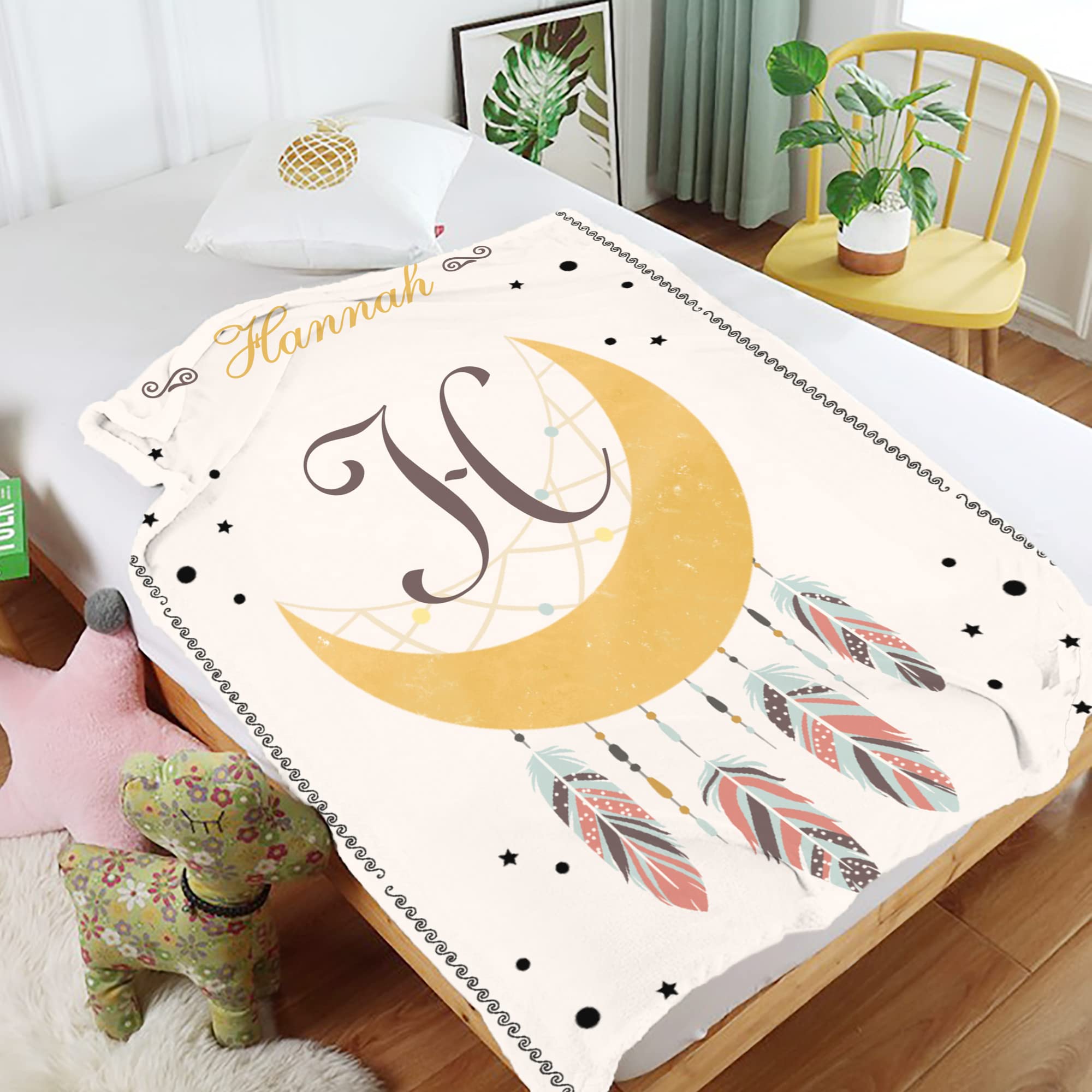 Personalized Baby Blankets for Boys & Girls with Name - Ultra Soft Newborn Blanket | Custom Embroidered Baby Name Blanket | Kids Throw Blanket for Nursery, Stroller & Photo Shoots | Perfect Baby Shower Gift