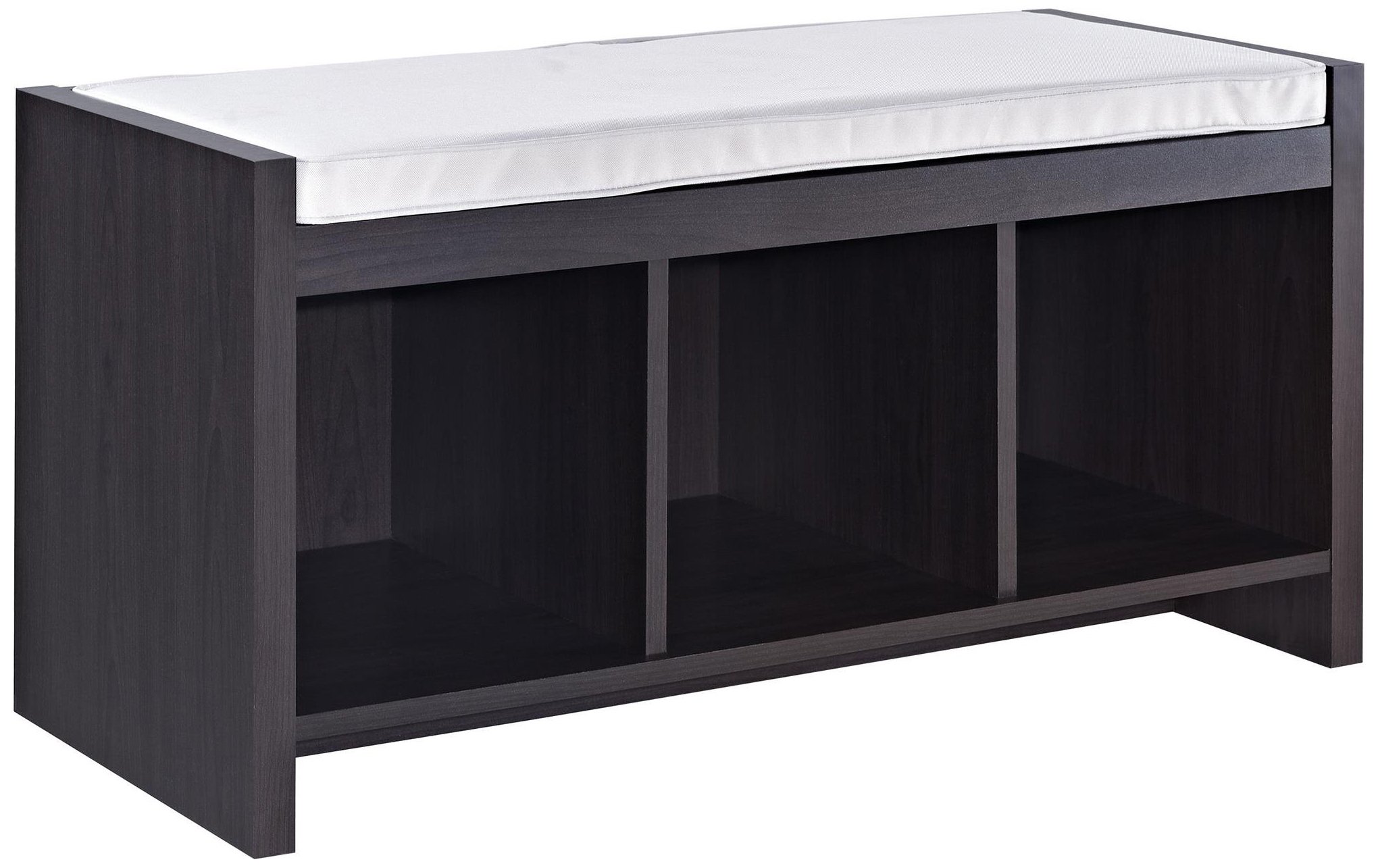 Ameriwood Home Penelope Entryway Storage Bench with Cushion, Espresso Finish - Perfect for Hallway, Mudroom & Living Room Organization