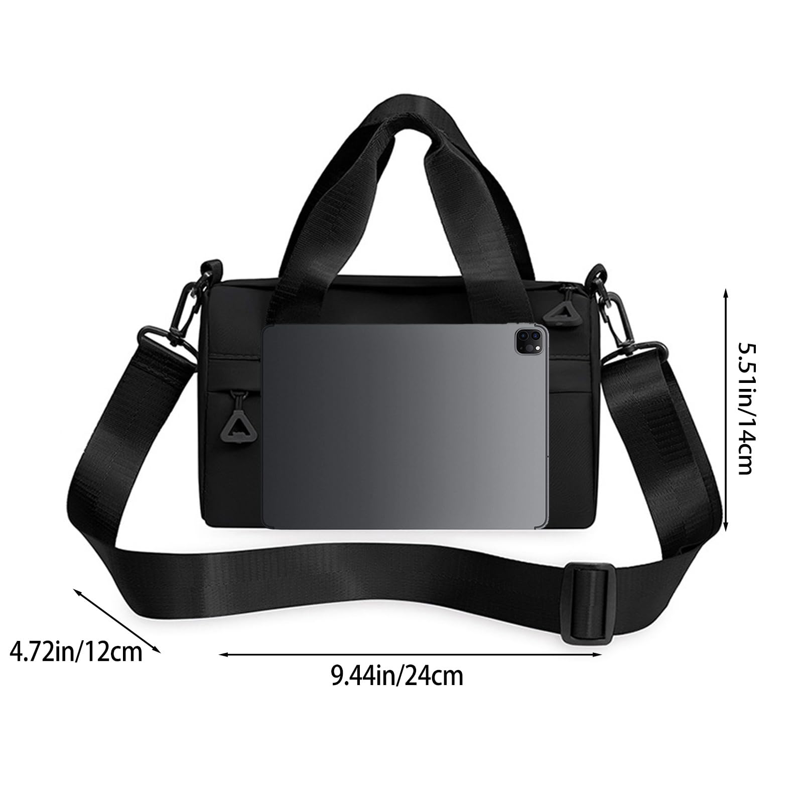 Mini Gym Bag for Women - Adjustable Sling & Tote Duffle Bag (Black) - Perfect for Workouts & Travel
