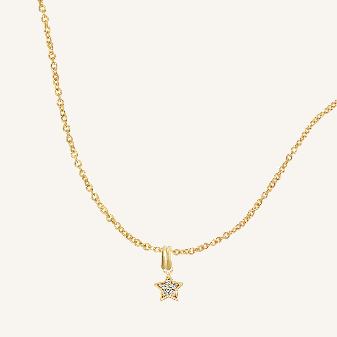 Lucky Star Charm Necklace for Women - Sterling Silver Dainty Pendant Jewelry - Perfect for Everyday Wear, Gifts & Special Occasions