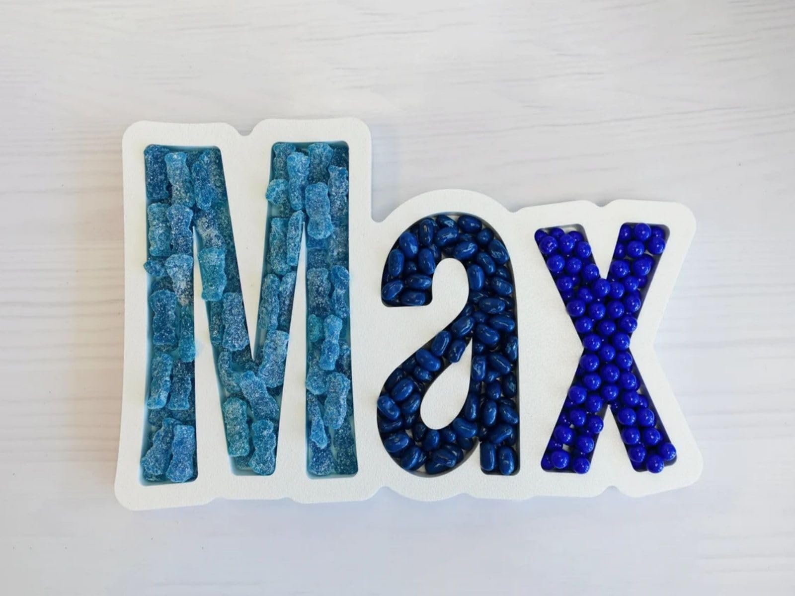 Custom Candy Tray 8.5 Inch - Personalized Fillable Letter Candy Dish for Party Decor, Wedding Dessert Table, Baby Shower & Holiday Celebrations