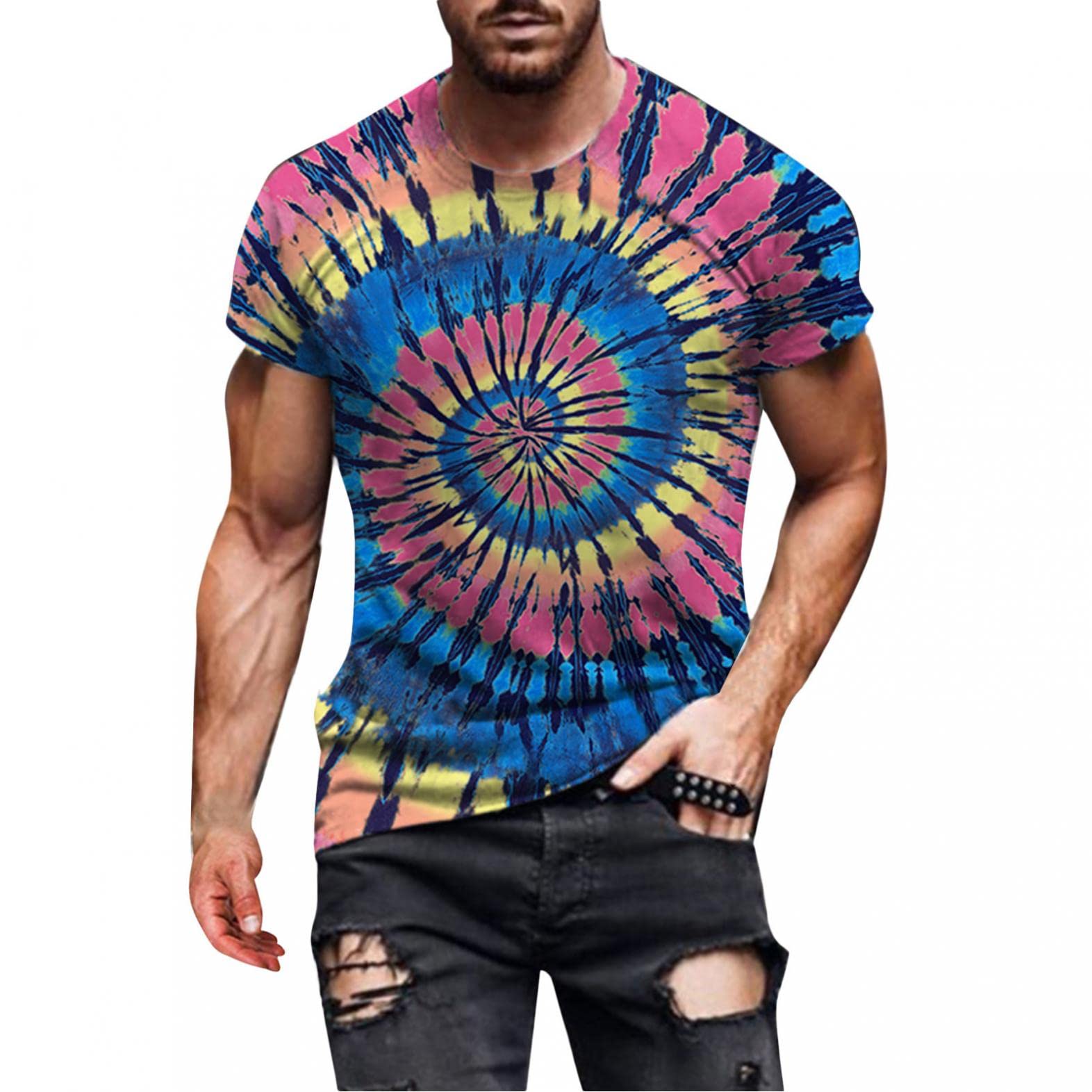 Men's Graphic T-Shirts - 3D Vintage Floral Printed Casual Tee Shirts for Everyday Wear | Trendy Fashion Tops for Streetwear & Casual Outfits