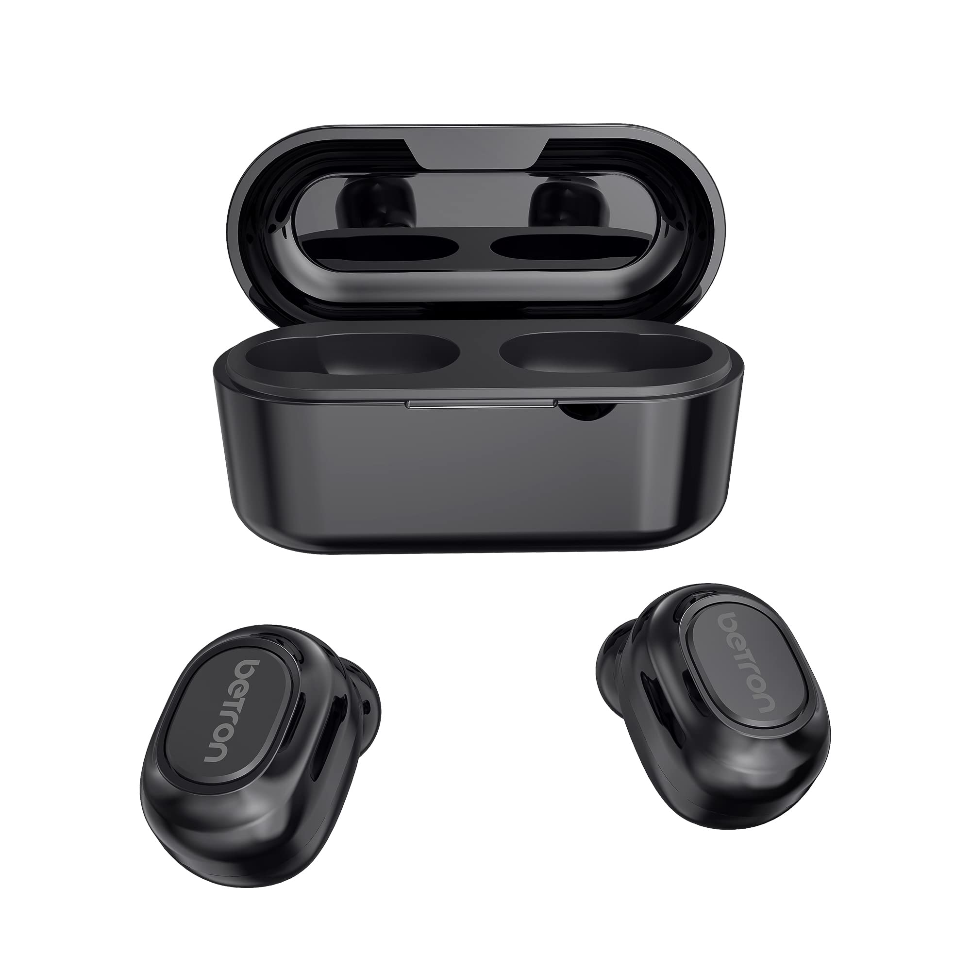 Betron BGM20 Wireless Bluetooth Earbuds with Microphone, Deep Bass In-Ear Headphones for iPhone, iPad, Android Smartphones & Tablets - Perfect for Gym, Running, Commuting & Workouts