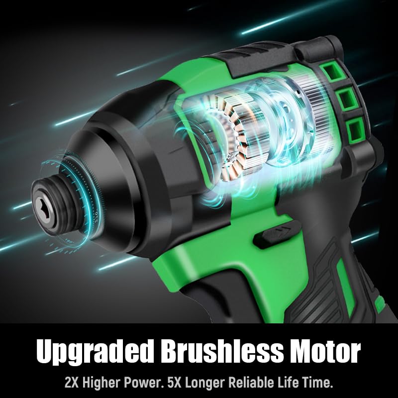 21V MAX Brushless Cordless Impact Driver Kit - 2035 In-lbs Torque, 1/4
