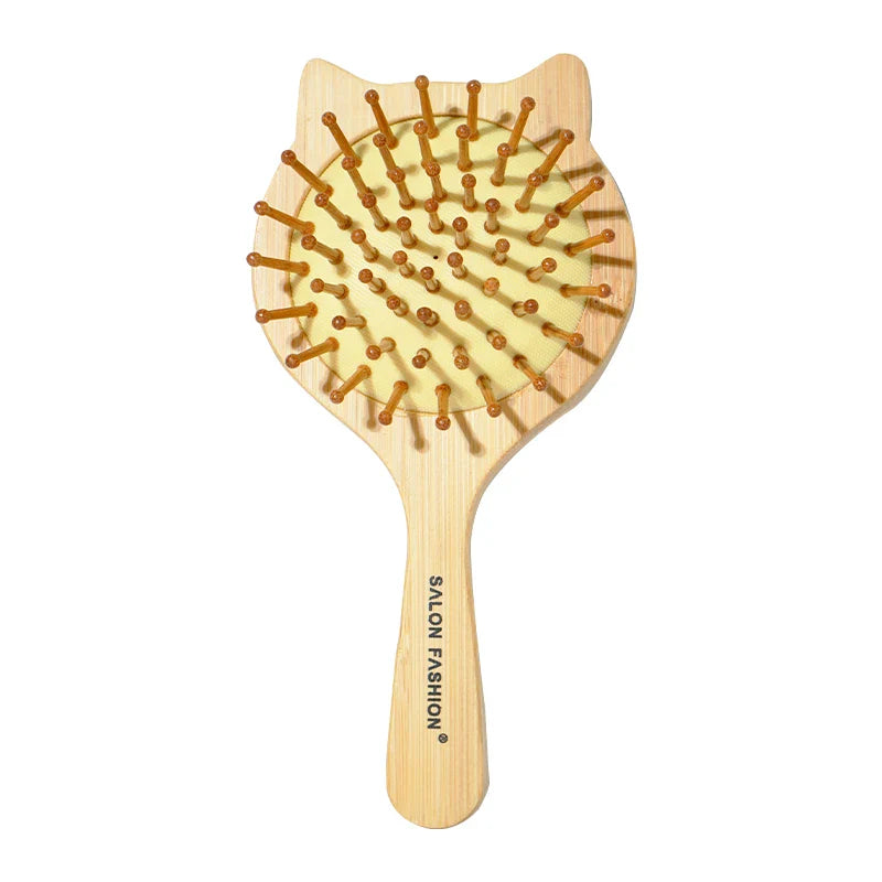 Bamboo Hair Brush for Scalp Massage - Natural Wooden Scalp Massager for Relaxation & Hair Growth - Perfect for Stress Relief & At-Home Spa Treatments