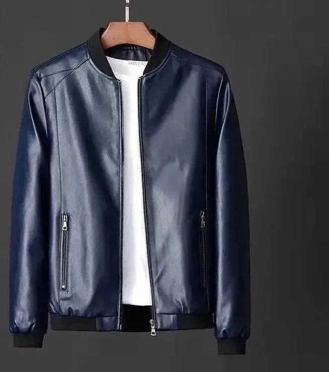 Classic Slim Fit Men's Leather Jacket - Genuine Cowhide Biker Jacket for Men - Stylish Motorcycle Jacket for Casual & Night Out