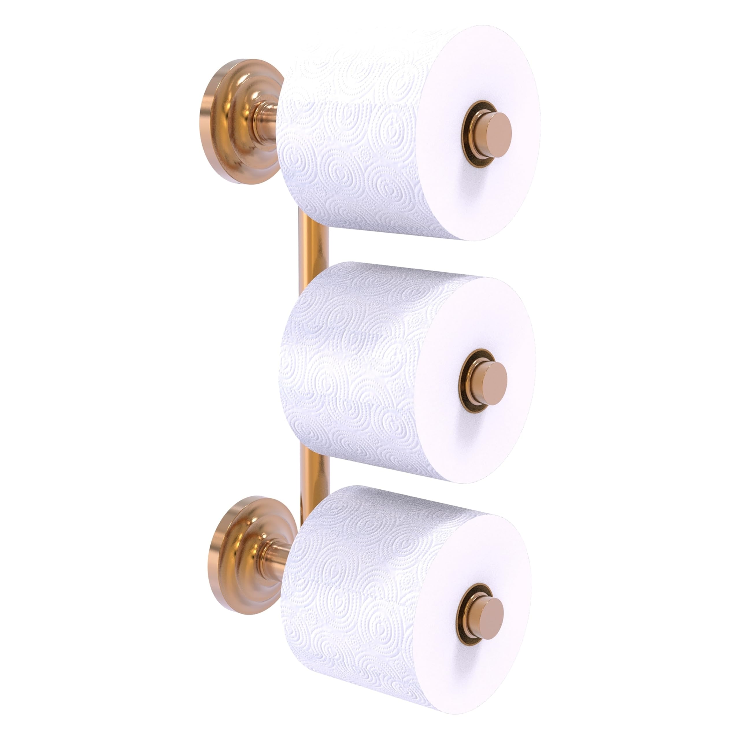 Allied Brass QN-24-3 Que Collection 3 Reserve Roll Toilet Paper Holder - Brushed Bronze Finish - Bathroom Tissue Holder for Modern & Traditional Homes - Perfect for Bathrooms, Powder Rooms & Guest Suites