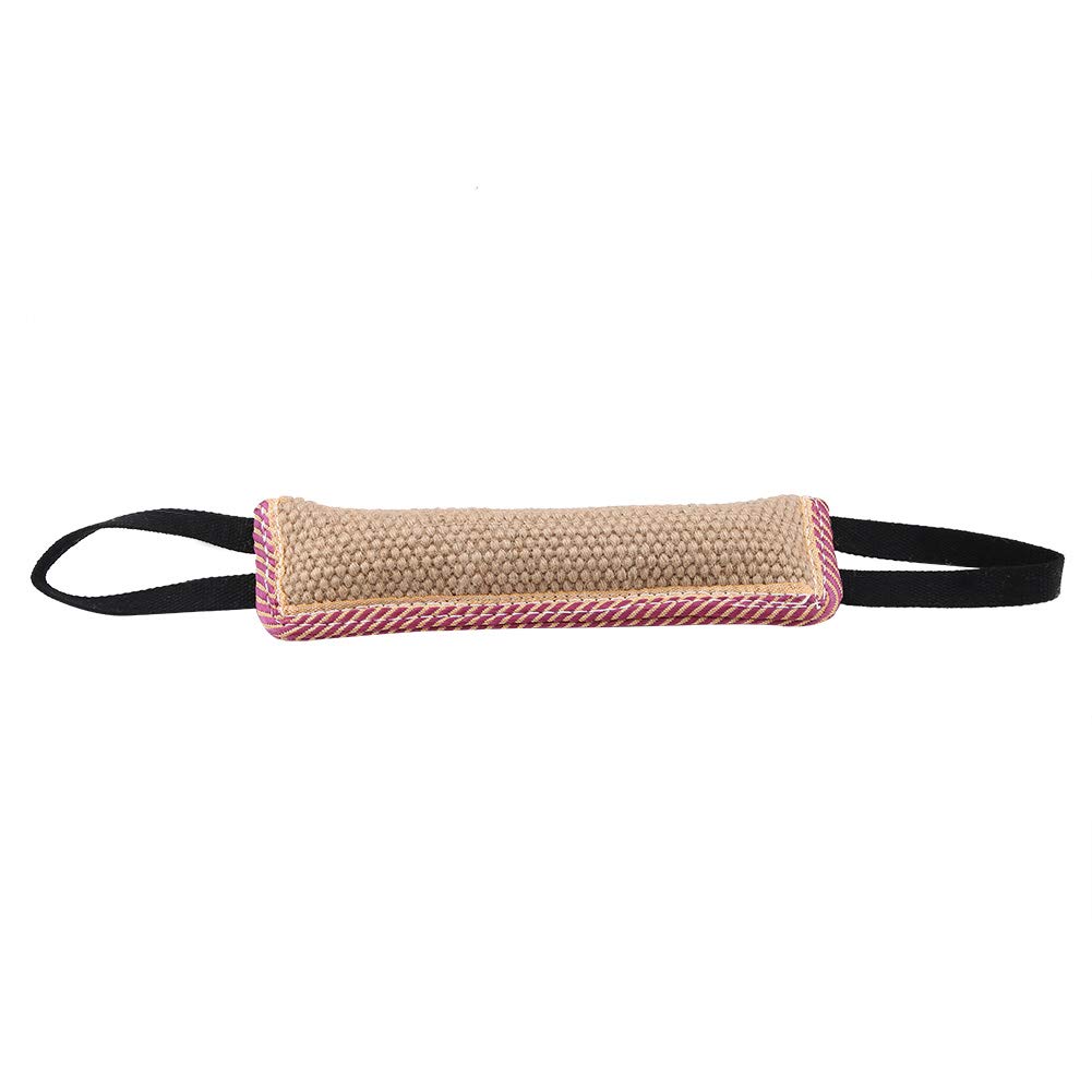 Durable Jute Dog Tug Toy - GLOGLOW Bite Training Rod with Two Handles for Aggressive Chewers | Interactive Pull Toy for Puppy Training, Tug-of-War Games & Bite Inhibition Practice