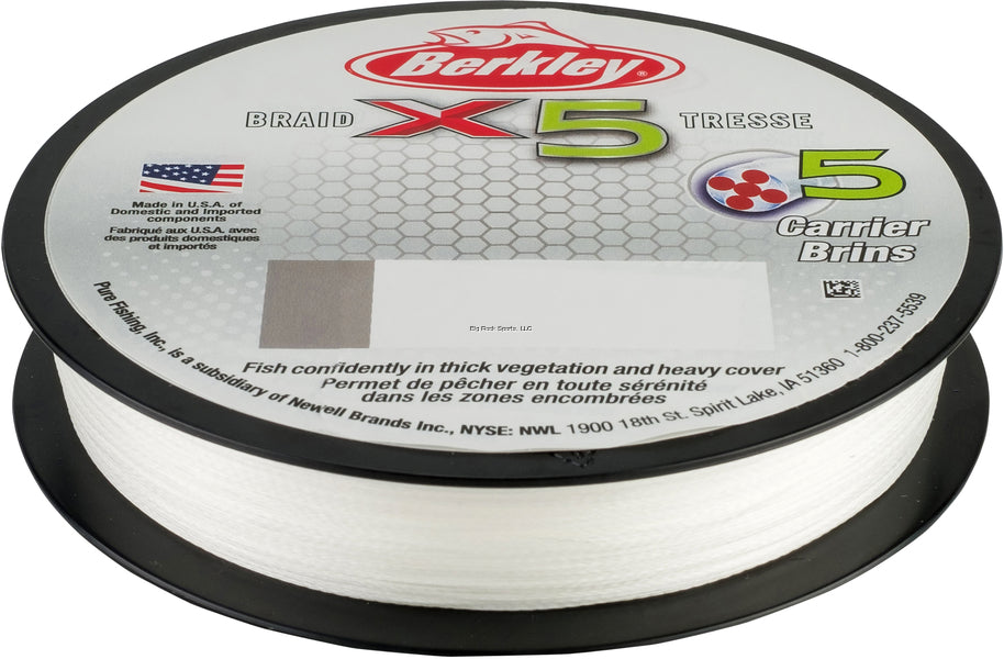 Berkley X5 5-Carrier High-Performance Braided Fishing Line - Strong & Durable for Saltwater & Freshwater Fishing