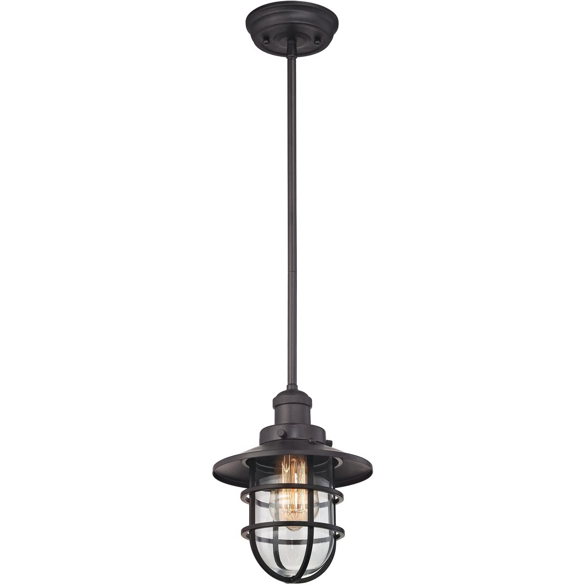 Elk Lighting 66364/1 Bronze Ceiling Pendant Light Fixture - Perfect for Dining Room, Kitchen Island, or Entryway Lighting