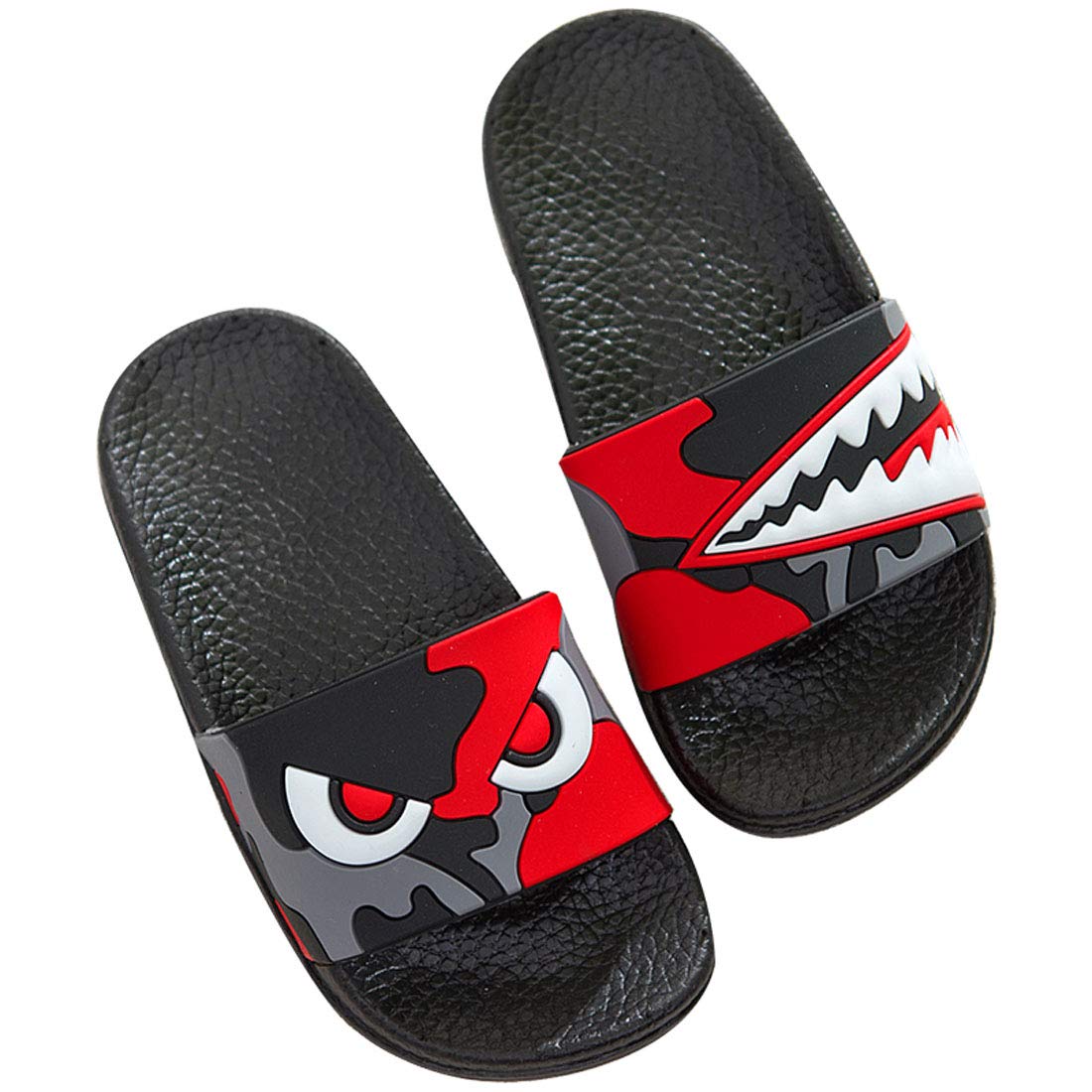 **Kids Sharks Slide Sandals - Boys Girls Water Shoes for Swimming, Beach, Pool & Bath - Non-Slip Bathroom Slippers for Toddlers & Children**