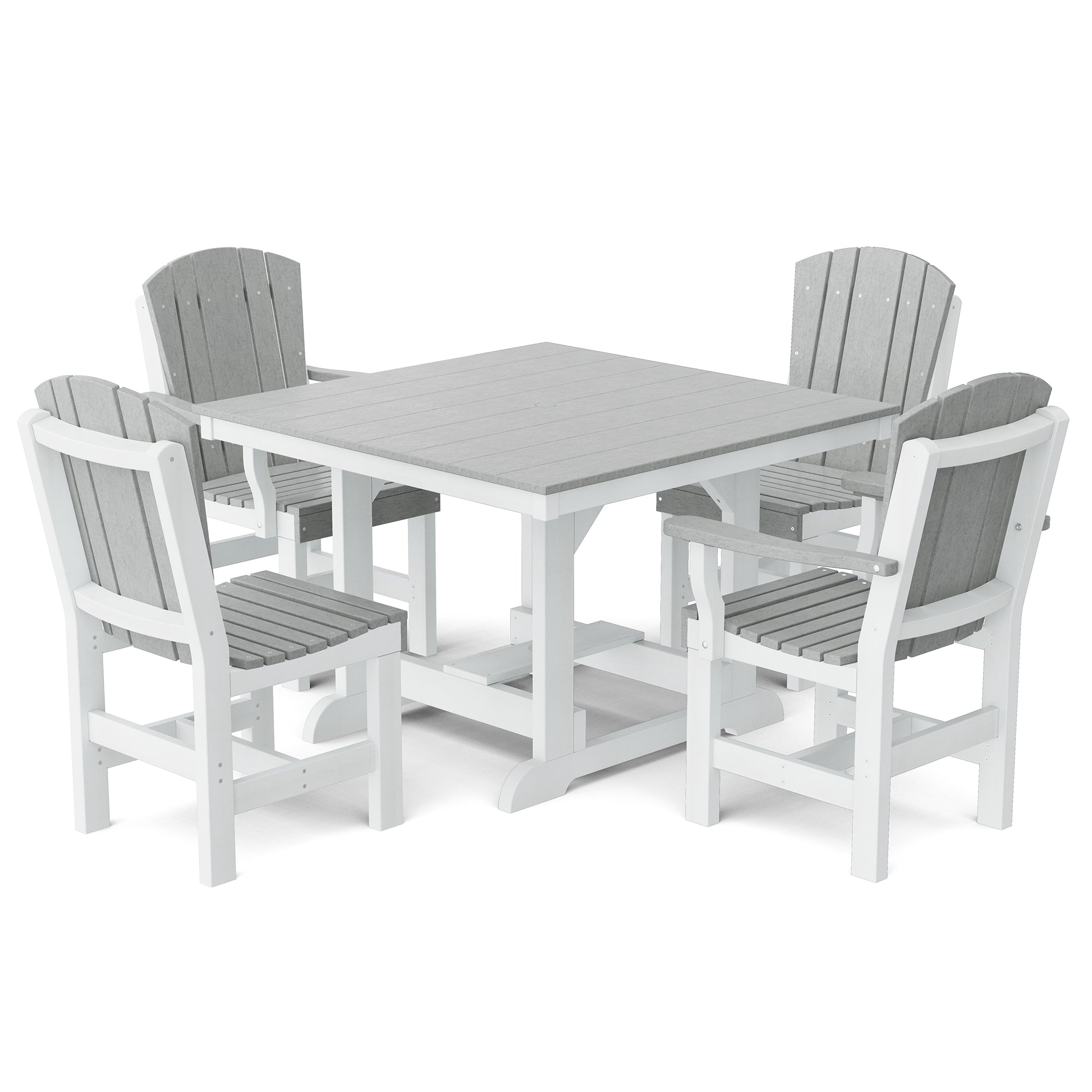 Heritage 5-Piece 44x44 Inch Square Outdoor Dining Set with Cushions - Perfect for Patio, Garden, and Backyard Entertaining