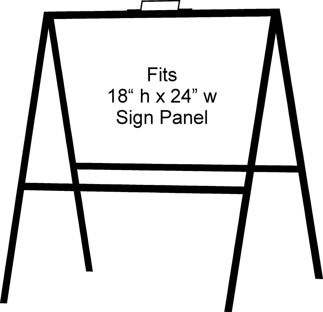 Portable A-Frame Sign Holder (2-Pack) - Folding Sidewalk Sign Stand for 18x24 Sign Panels - Ideal for Open Houses, Store Promotions & Outdoor Events - Black