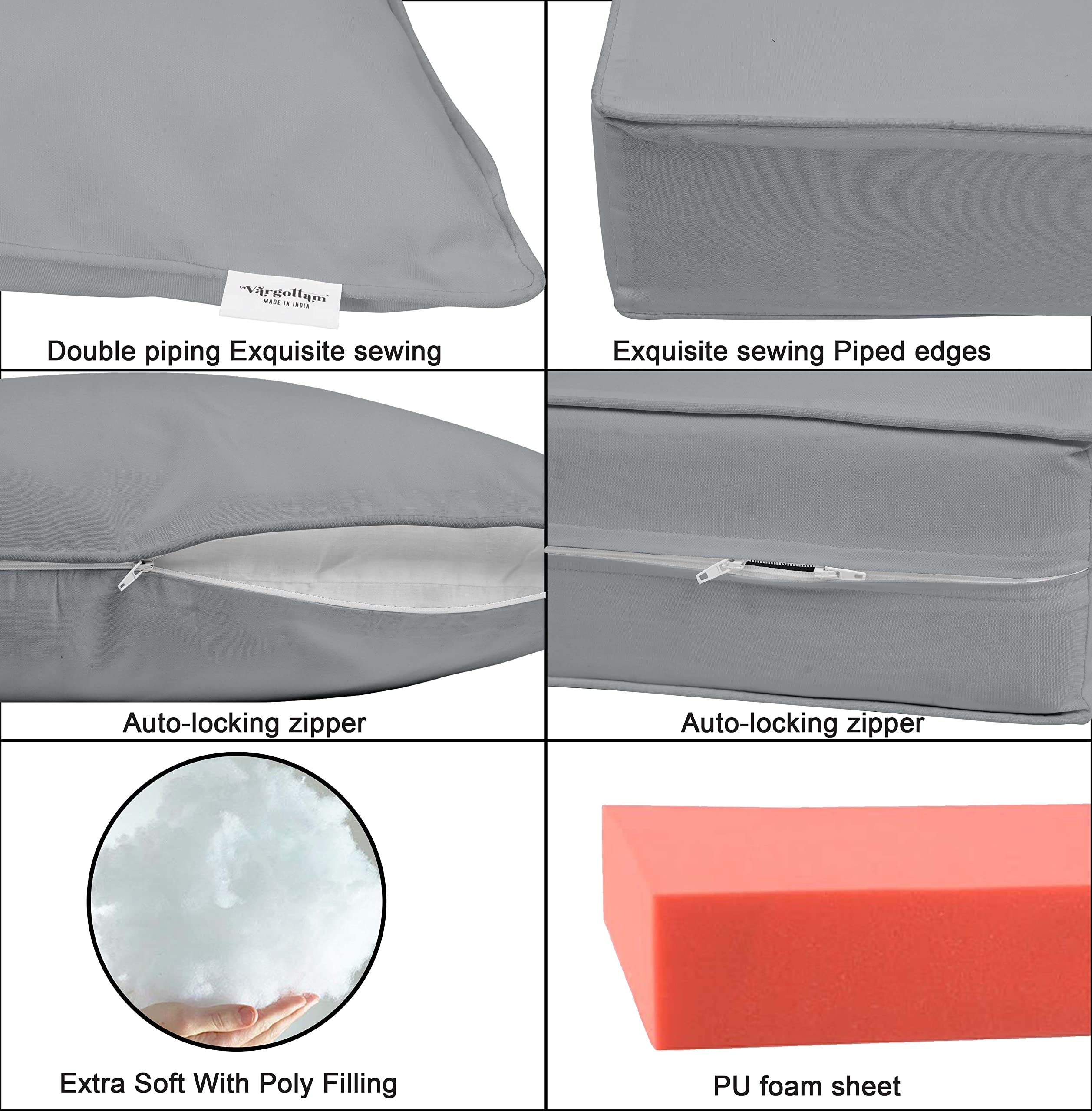 Printed Outdoor Deep Seat Patio Cushions Set - 2pc All-Weather Replacement Cushions (25x25x5 inches) in Dusty Violet - Perfect for Patio Furniture, Garden Chairs & Backyard Lounging