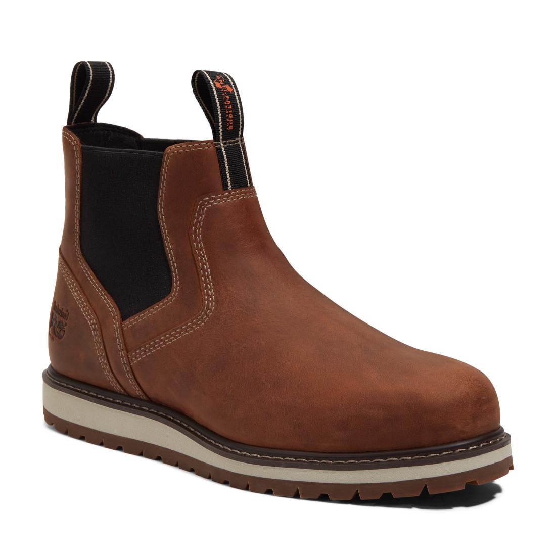 Irvine Chelsea Soft Toe Chelsea Work Boot – Medium Brown