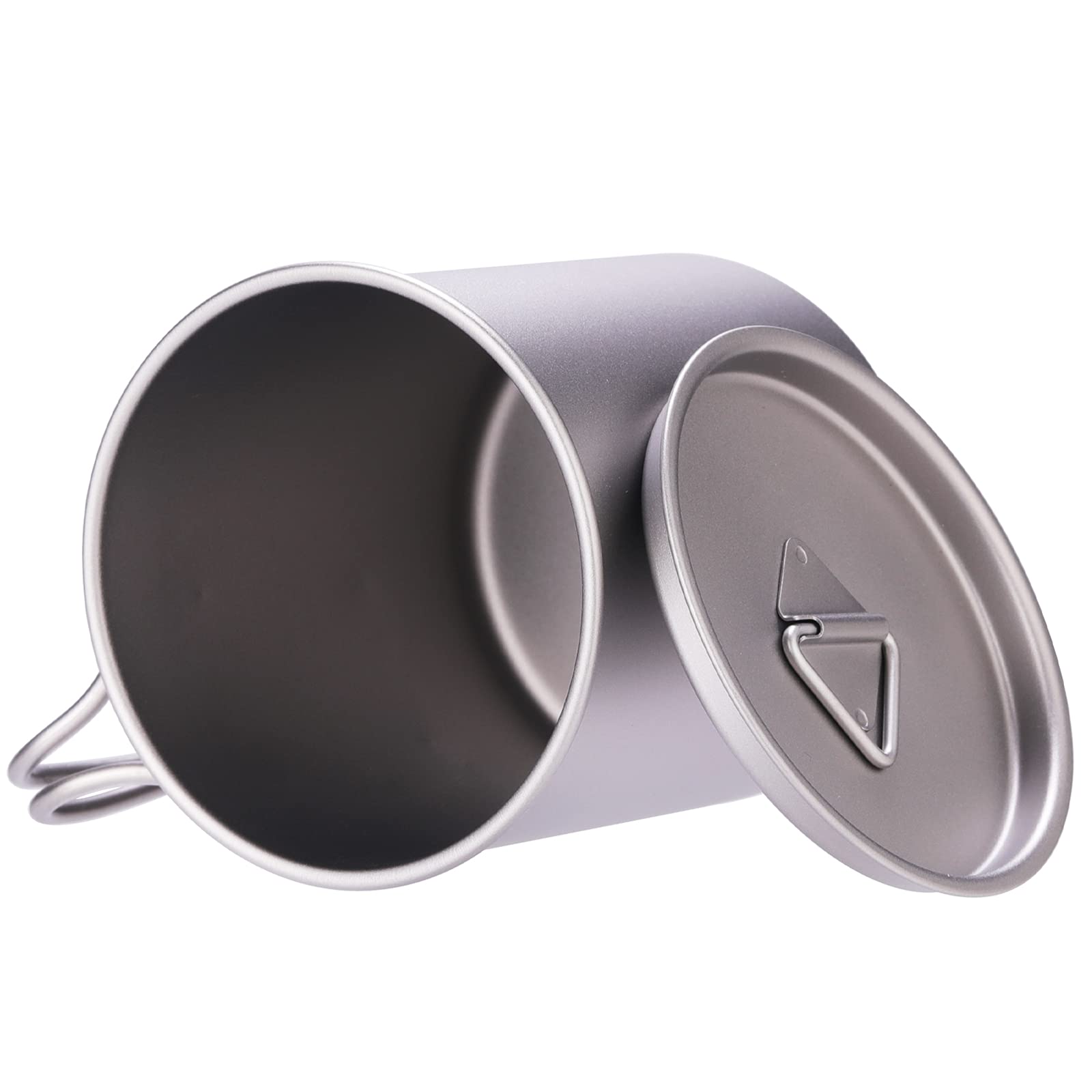 Titanium Camping Coffee Pot 450ML & 300ML - Lightweight Portable Mug with Foldable Handle & Lid - Perfect for Backpacking, Hiking, and Outdoor Adventures