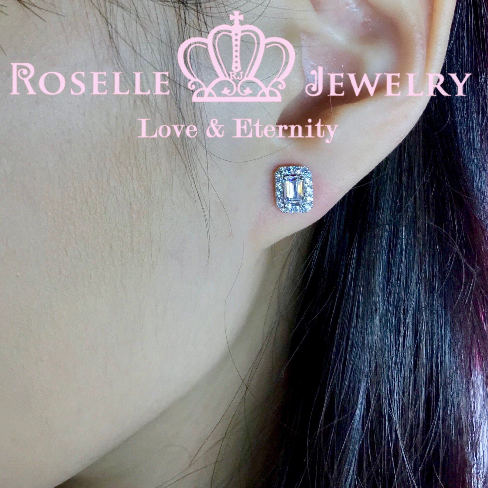 Emerald Cut Stud Earrings - Detachable 14K Gold Plated Dangle Earrings for Women | Perfect for Weddings, Parties & Everyday Elegance