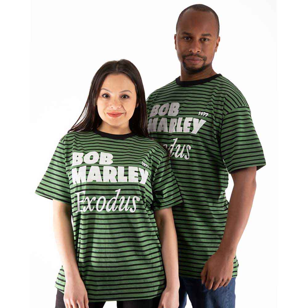 Bob Marley Exodus Unisex T-Shirt - Striped Reggae Music Vintage Style Cotton Tee for Men & Women | Perfect for Concerts, Festivals & Casual Wear