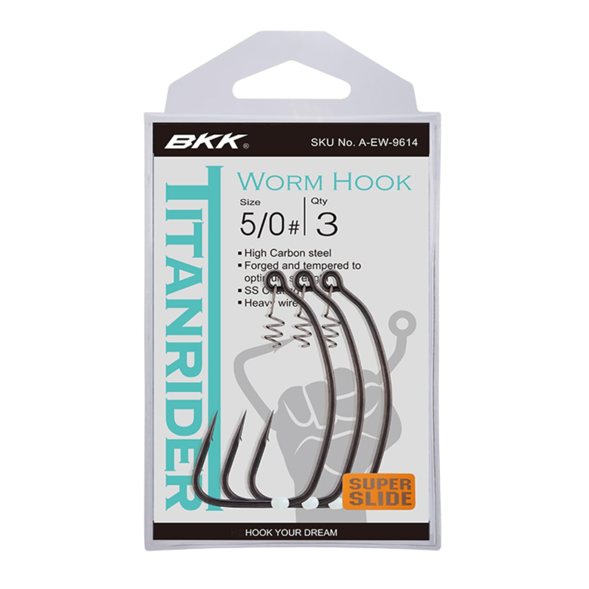 BKK Hooks Titanrider - Premium Fishing Hooks for Saltwater & Freshwater - Strong & Sharp Titanium Coated Hooks for Bass, Trout, Salmon - Perfect for Deep Sea Fishing, Ice Fishing & Fly Fishing
