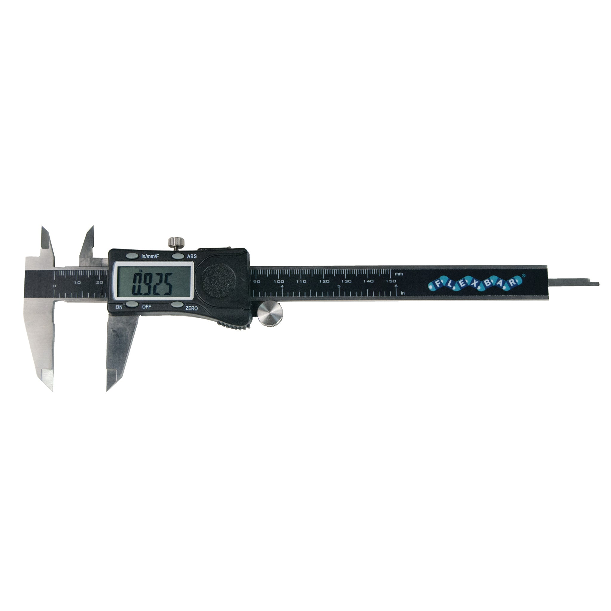 Precision Flexbar Easy Read Digital Calipers - 6 Inch Stainless Steel Measuring Tool for Woodworking, Metalworking & DIY Projects
