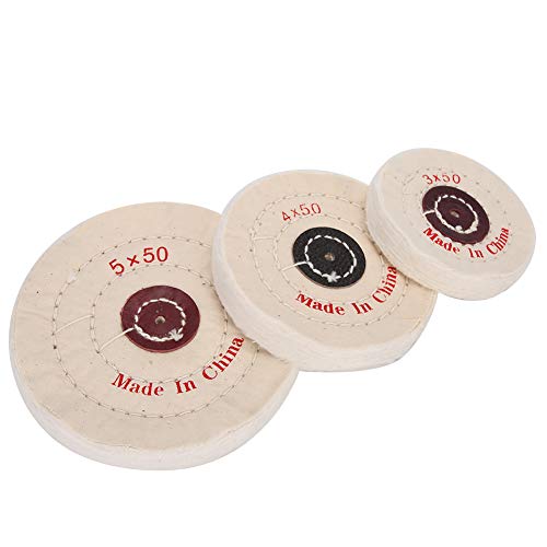 Polishing Wheel Set for Bench Grinders - 3 Sizes Buffing & Polishing Wheels for Metal, Wood & Automotive Projects - Durable Cloth Polishing Wheels for DIY & Professional Use