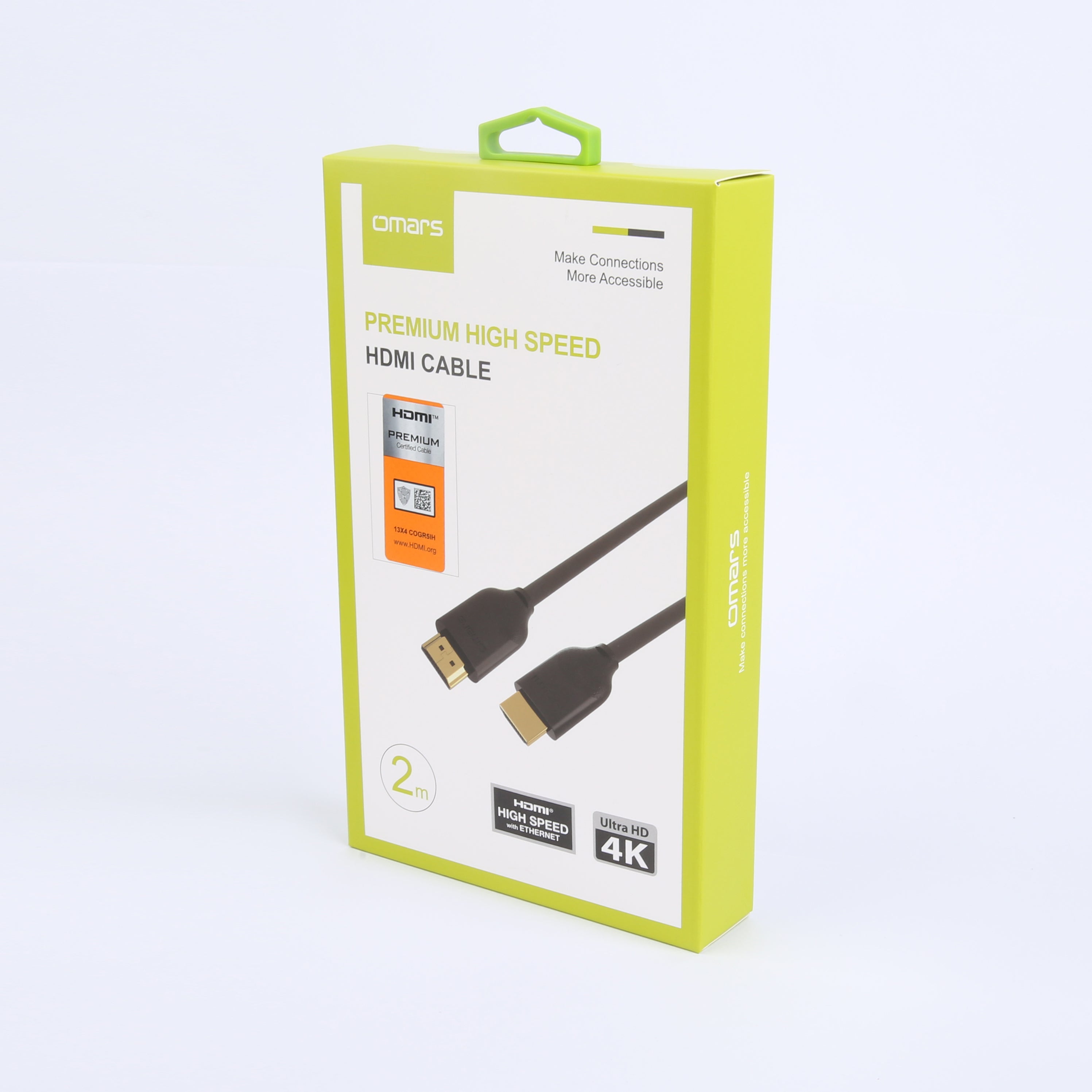 Omars High-Speed HDMI Cable 4K 60Hz 6ft - Gold Plated Connectors, Ethernet & Audio Return for Smart TV, Gaming Console, Home Theater System