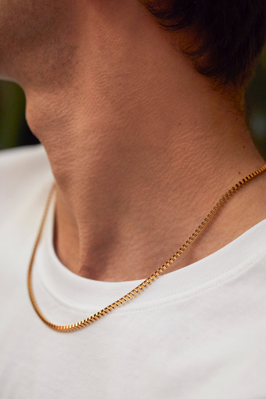 Men's Box Chain Necklace - 14K Gold Plated Stainless Steel Cuban Link Chain for Men - Perfect for Casual Wear, Layering & Gifts