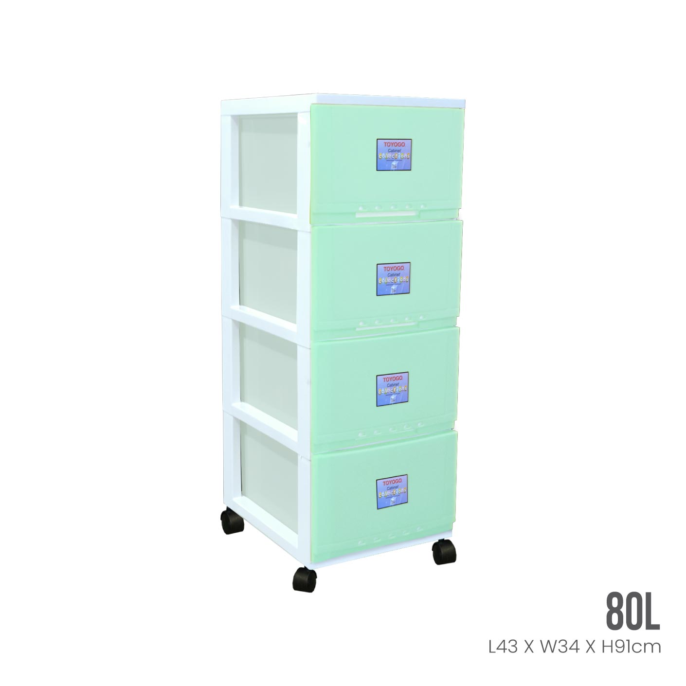 4-Tier Classic Rolling Storage Cabinet with Wheels (607 4) - Perfect for Home, Office, Kitchen & Garage Organization