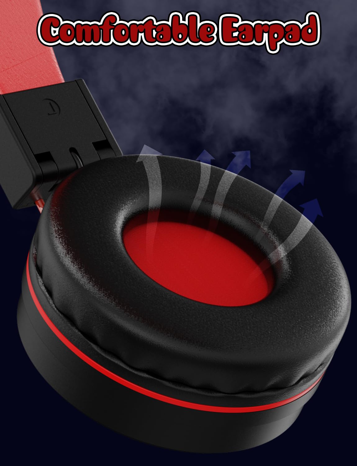 Simjar Demon Kids Headphones - Wired Foldable Headphones with Adjustable Headband, 3.5mm Jack for Boys & Girls - Perfect for Halloween, School, Online Learning, Travel, Tablet, iPad & Computer Use