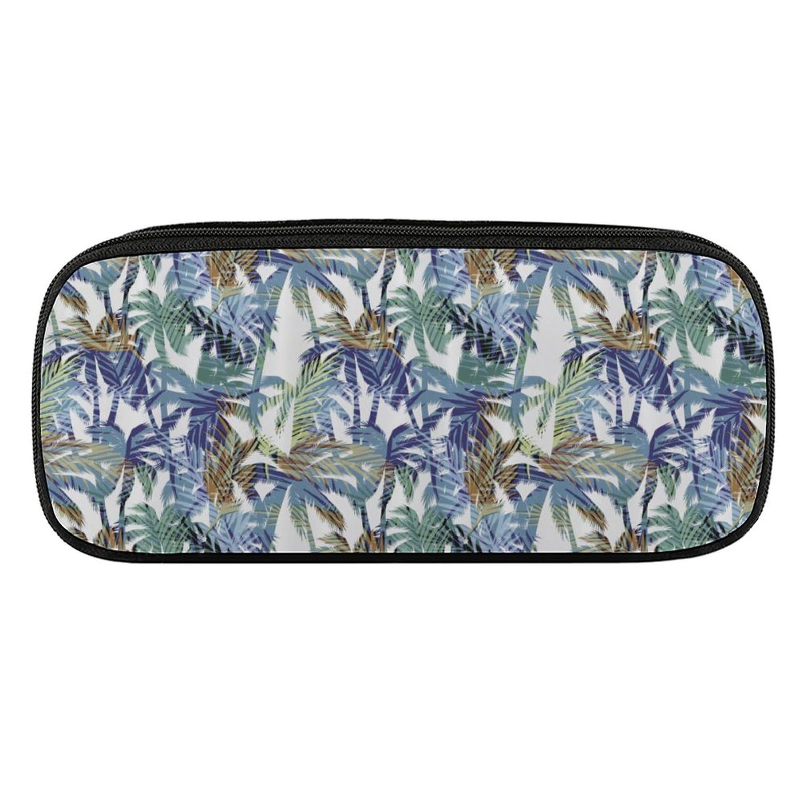 Tropical Summer Palm Print Pencil Box - Cute Large Capacity Pen Organizer Pouch for School, Office & Travel | Durable Pencil Case for Students & Professionals