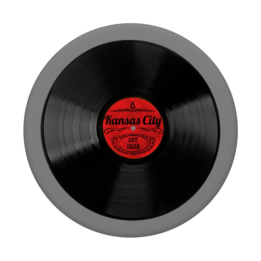 Kansas City Retro Vinyl Record PopSocket Grip - Swappable Phone & Tablet Holder - Perfect for Music Lovers & Travel Enthusiasts
