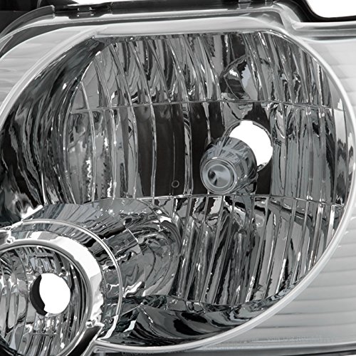 AKKON Chrome Clear Headlights Replacement for 2006-2010 Ford Explorer & Sport Trac - Direct Fit Left & Right Lamps (Perfect for Night Driving & Off-Road Adventures)