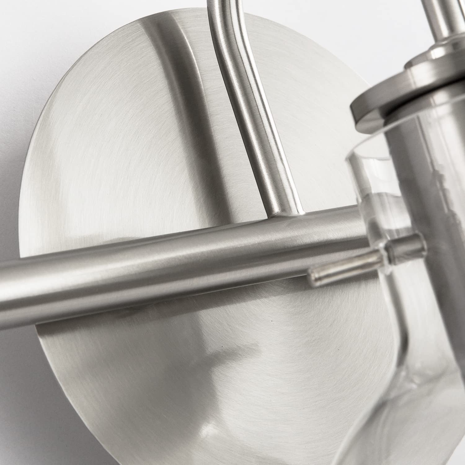 SOLFART Brushed Nickel Bathroom Vanity Light Fixture - Modern 3-Light Wall Sconce with Glass Shade for Mirror Lighting | Perfect for Bathroom, Powder Room & Dressing Area Illumination
