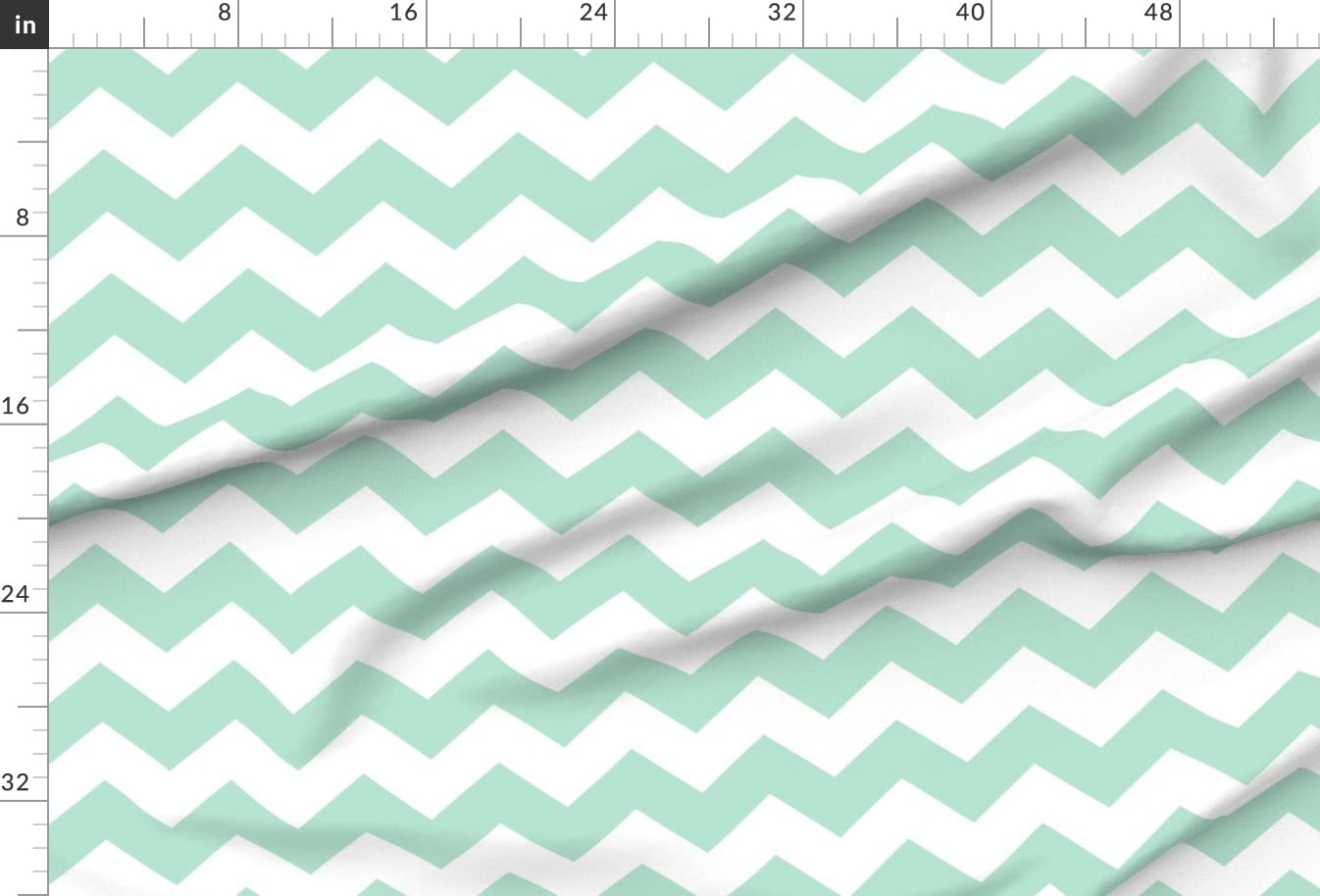 Chevron Mint Green Printed Minky Fabric Fat Quarter by Spoonflower - Soft Plush for Baby Blankets, Quilt Backing & Sewing Projects - Perfect for Nursery Decor, DIY Crafts & Home Accessories