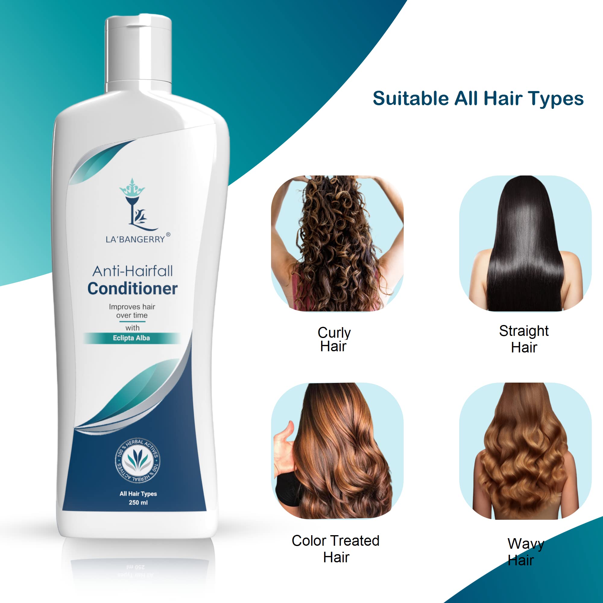 LA'BANGERRY Anti Hair Loss Conditioner for Thinning Hair - Sulfate & Paraben Free Deep Cleansing Treatment - Scalp Refresh & Hair Strengthening Formula - Adds Shine & Volume - 250ml for Men & Women - Perfect for Daily Hair Care & Damaged Hair Repair