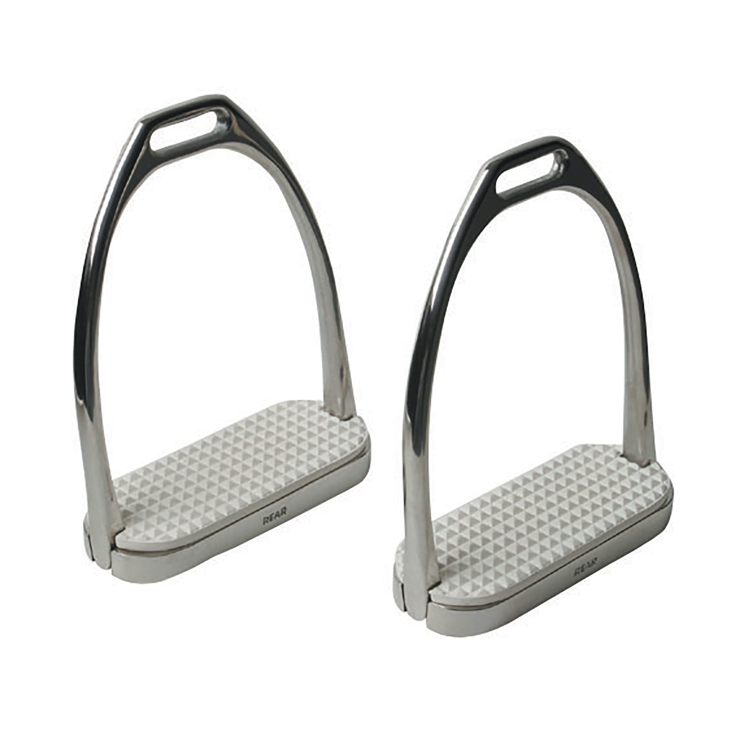 Premium Stainless Steel 1-Way Swivel Stirrup Irons with Knife Edge - 4.25