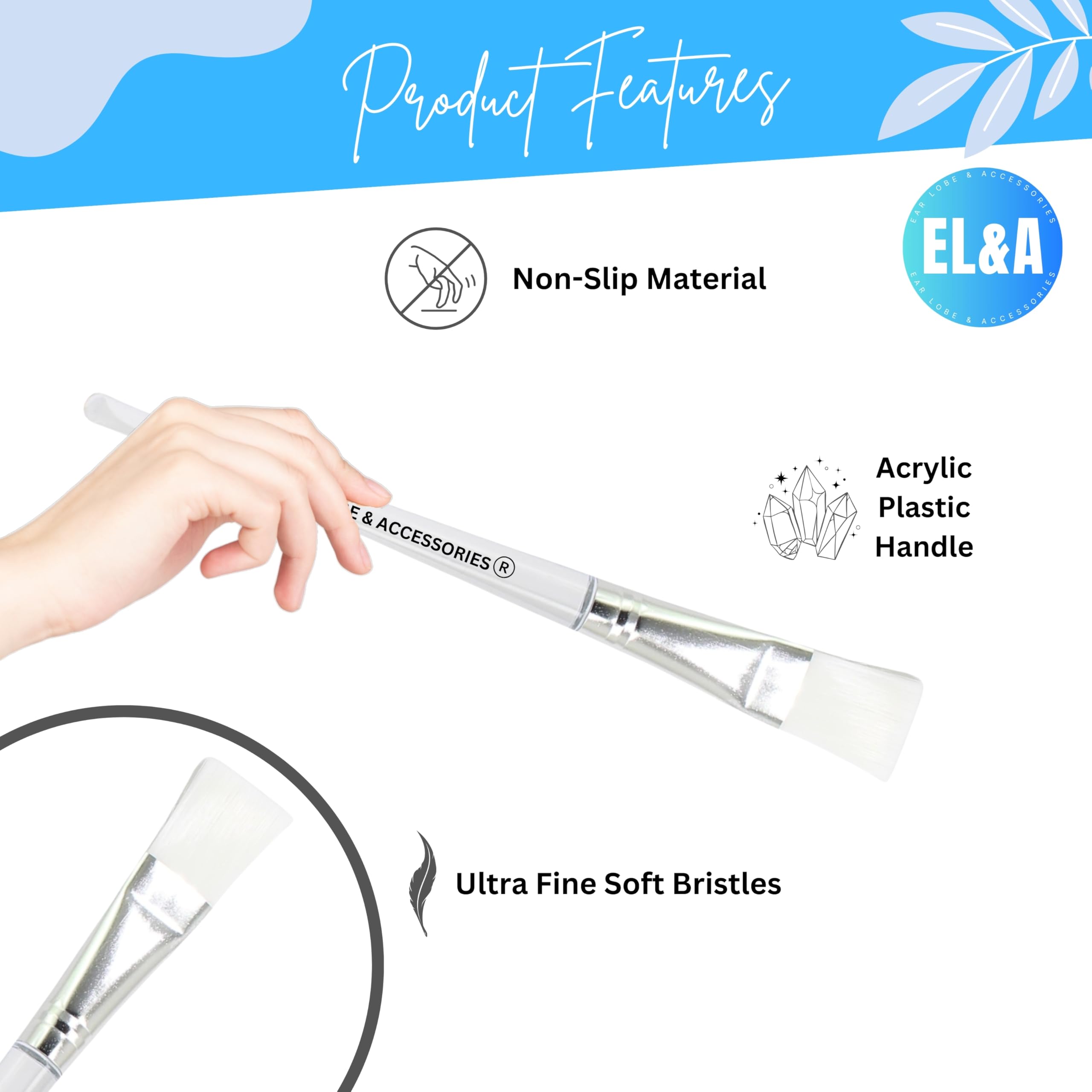 1pc Hair Color Brush & Henna Brush with Transparent Handle - Perfect for Hair Dye, Mehndi, Face Mask Application & Beauty Treatments