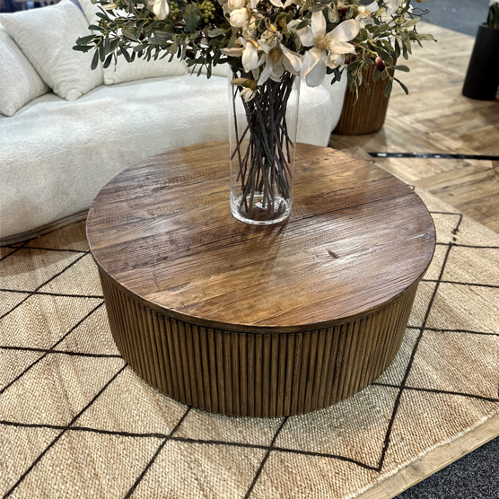 Modern Round Coffee Table - Solid Wood Living Room Center Table for Home Decor, Perfect for Living Room, Lounge, and Office Spaces