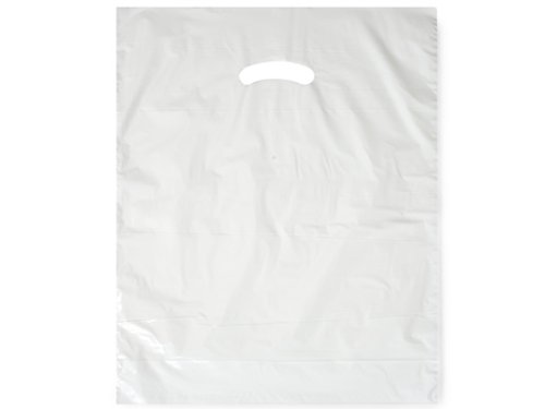 Premium White Super Gloss Recycled Plastic Bags 15x18x4 Inches - 1.25 Mil Thick (Pack of 500) - Eco-Friendly Storage & Shipping Solution for Retail, Grocery & Packaging