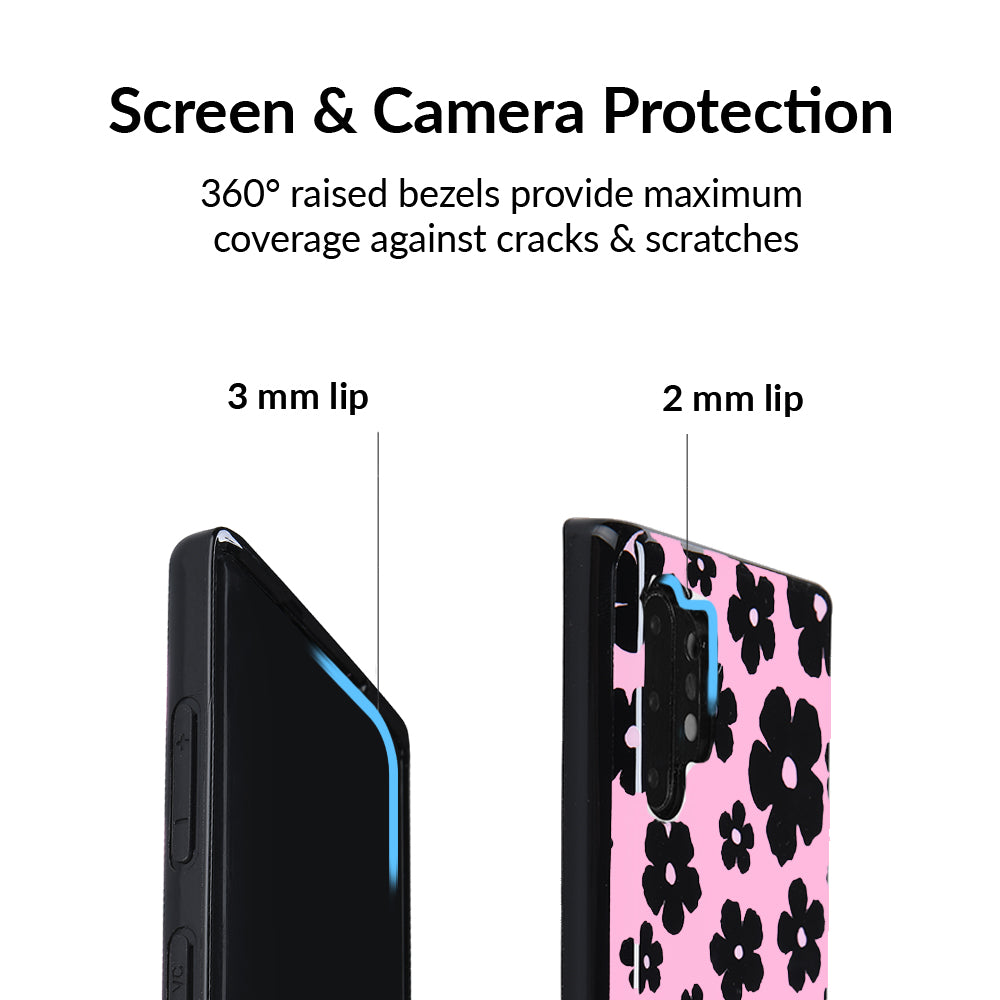 Pink Le Fleur Samsung Phone Case - Floral Design Protective Cover for Samsung Galaxy [Model] - Perfect for Everyday Use, Travel & Gift Giving