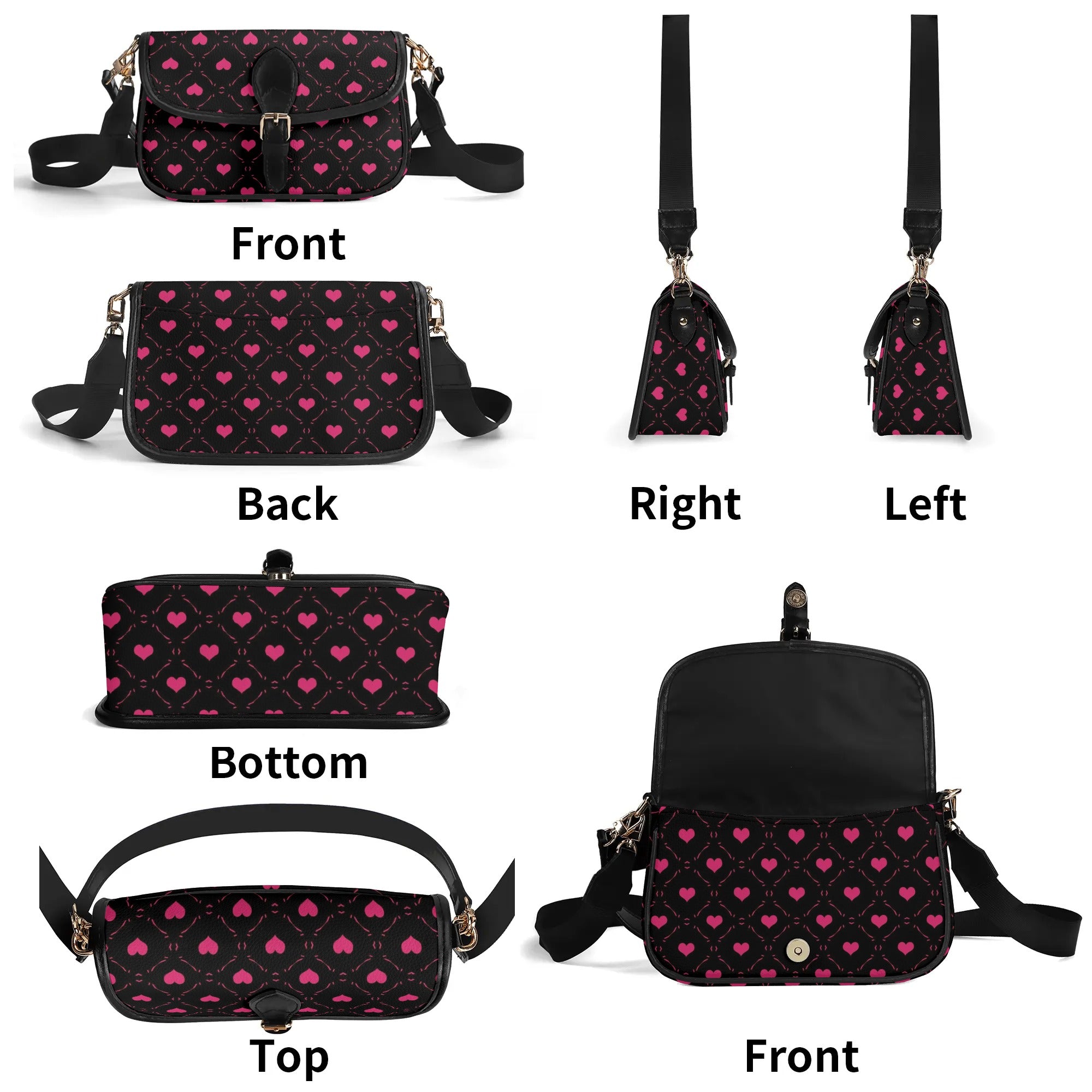 Stylish Pink Hearts Leather Chain Shoulder Bag for Women - Perfect for Date Night, Parties & Everyday Use