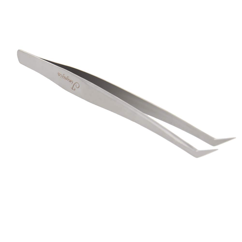 Utoolmart 125mm Professional Stainless Steel Precision Tweezers - Curved Pointed Tip for Eyelash Extensions, Jewelry Making & Electronics Repair - 1pc (Ideal for Salon, DIY & Craft Projects)
