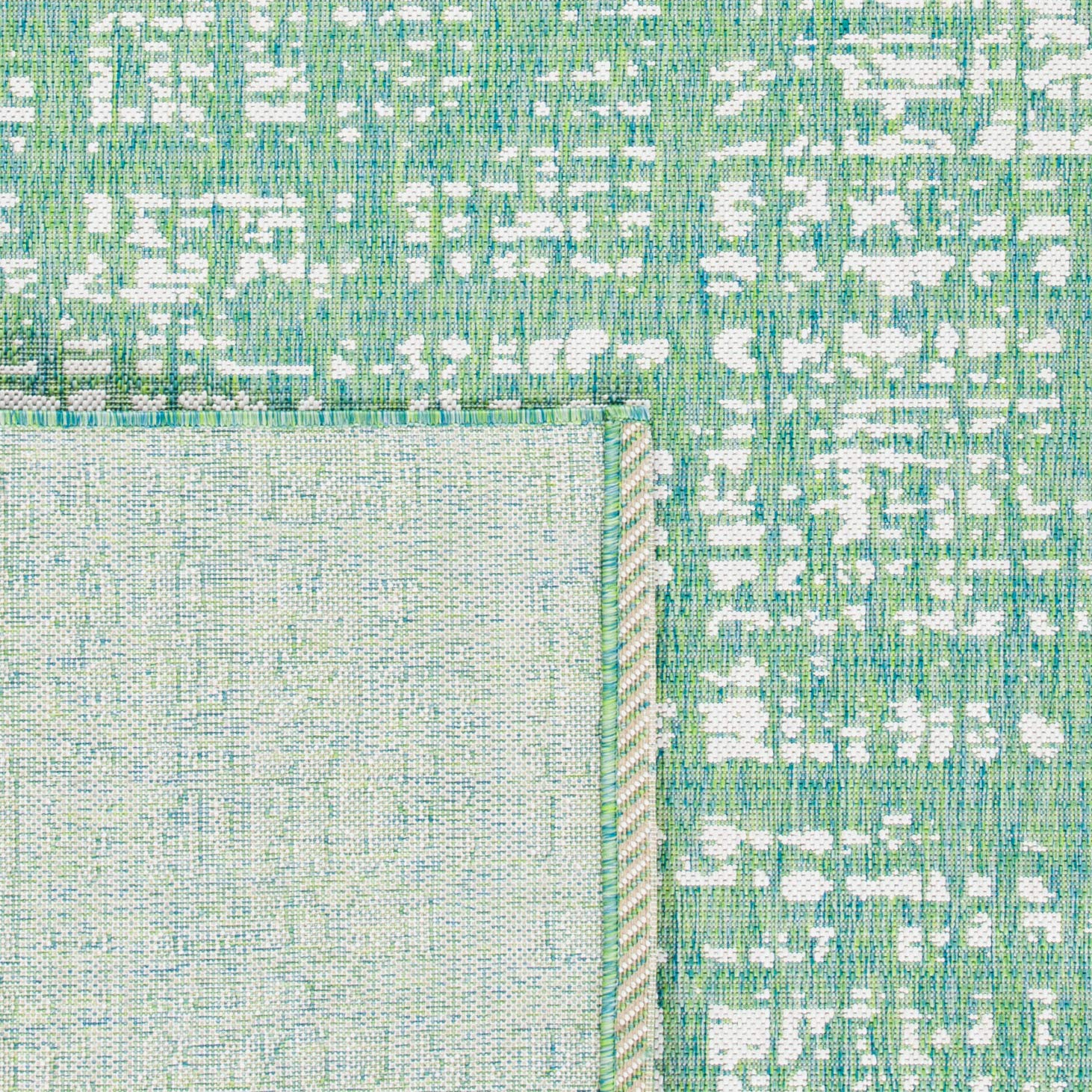 SAFAVIEH Courtyard Collection 8' x 10' Green Blue Ivory Indoor Outdoor Waterproof Rug - Easy to Clean, Perfect for Patio, Backyard, Mudroom & High Traffic Areas
